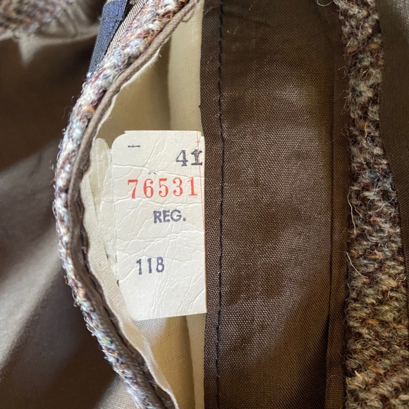 Vintage Harris Tweed Jacket Brown Wool Herringbone Blazer 41 Reg - Picture 12 of 12